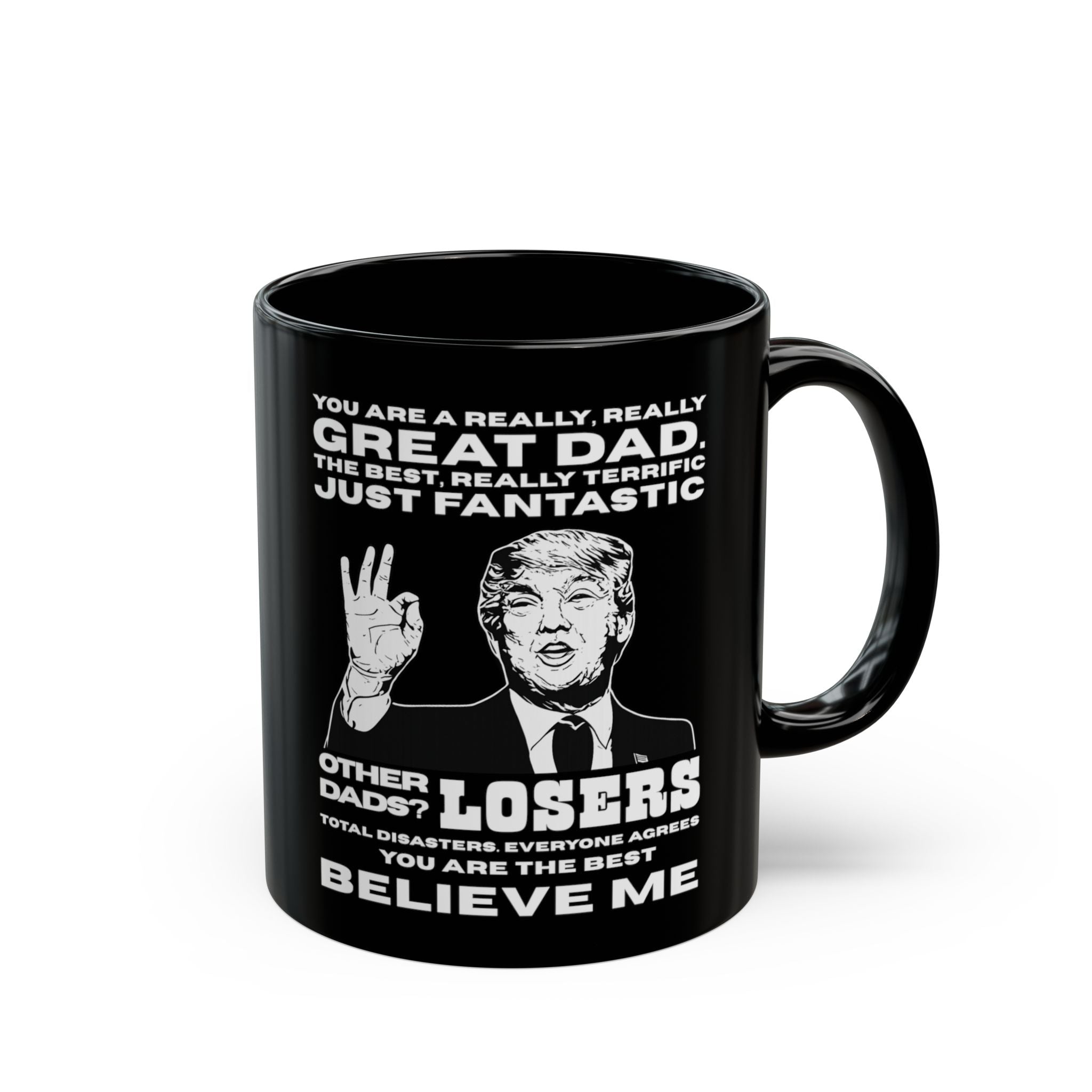 Trump 'Great Dad' Black Coffee Mug — Funny Father’s Day Gift