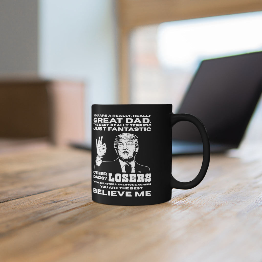 Trump 'Great Dad' Black Coffee Mug — Funny Father’s Day Gift